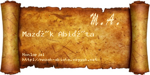 Mazák Abiáta névjegykártya